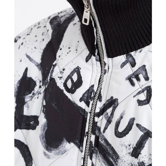 NWT Dolce & Gabbana Black White Graffiti Logo Print Bomber Jacket IT 38 US XS - Picture 9 of 13